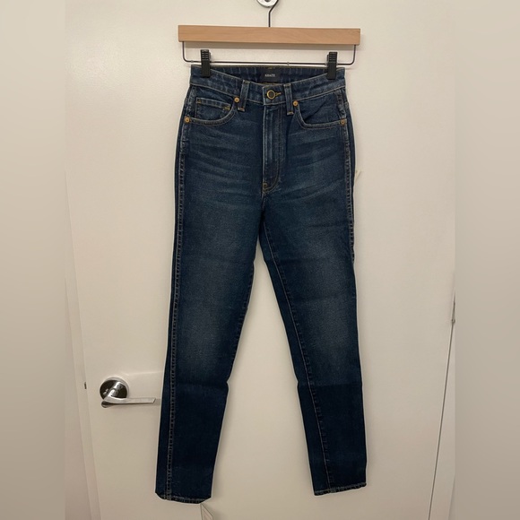 NWT KHAITE Vanessa High Rise Straight Jean - indigo - size 24 - Picture 2 of 10